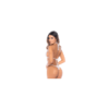 Ensemble 3 pièces blanc soutien gorge, masque et string 
